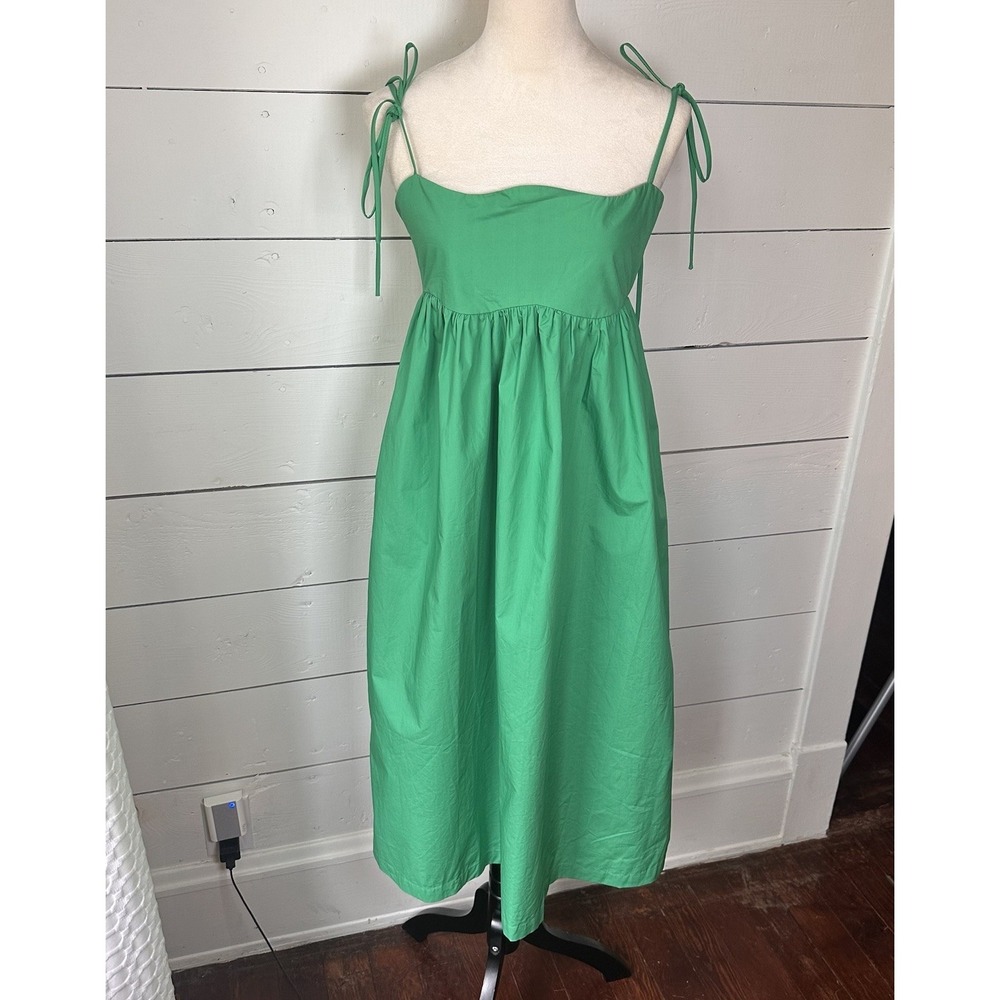 Green Tie-Shoulder Midi Dress